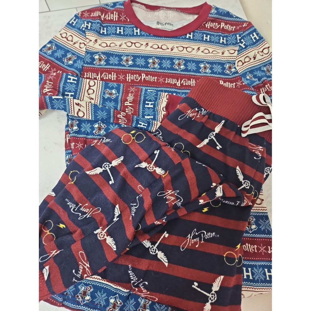 HARRY POTTER Pajama Top Pants Glasses Wizardry Kids Medium 8 -10 Youth Boys